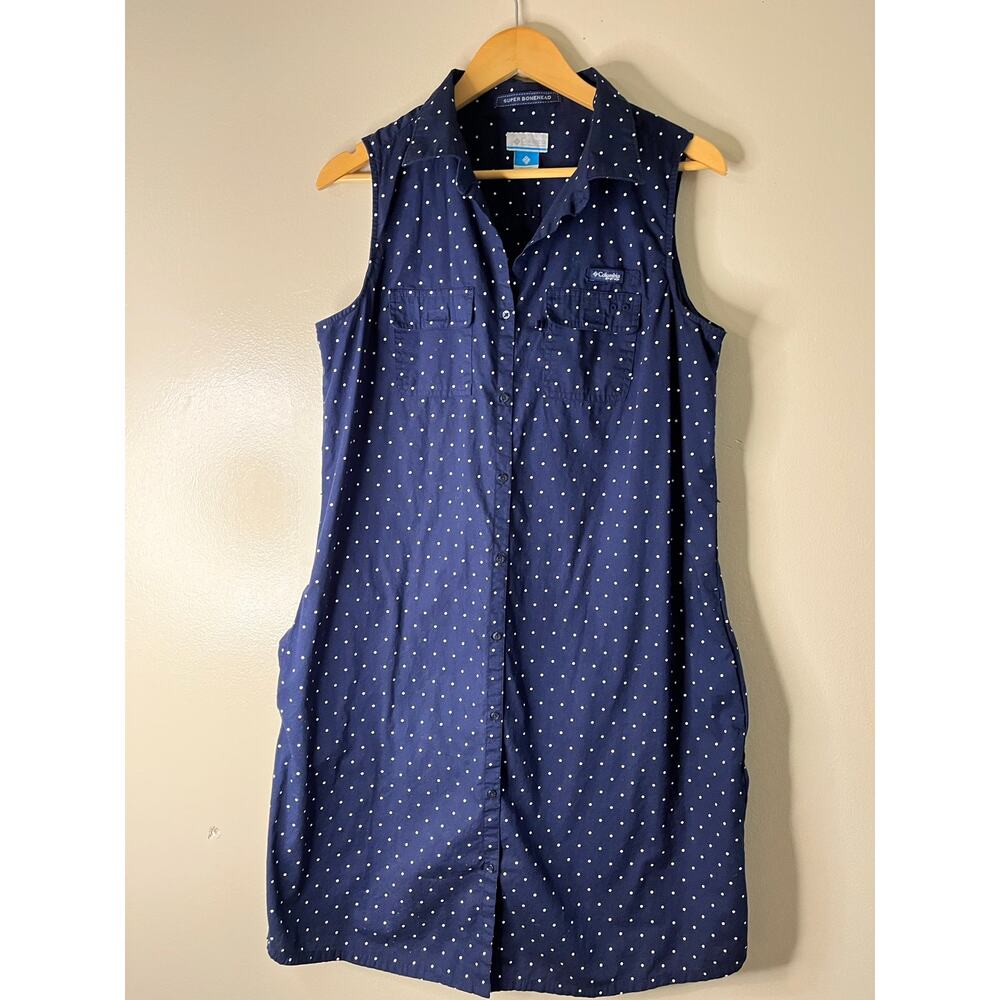 Columbia PFG Super Bonehead Polkadot Sleeveless Summer Dress Size XL - Picture 4 of 12